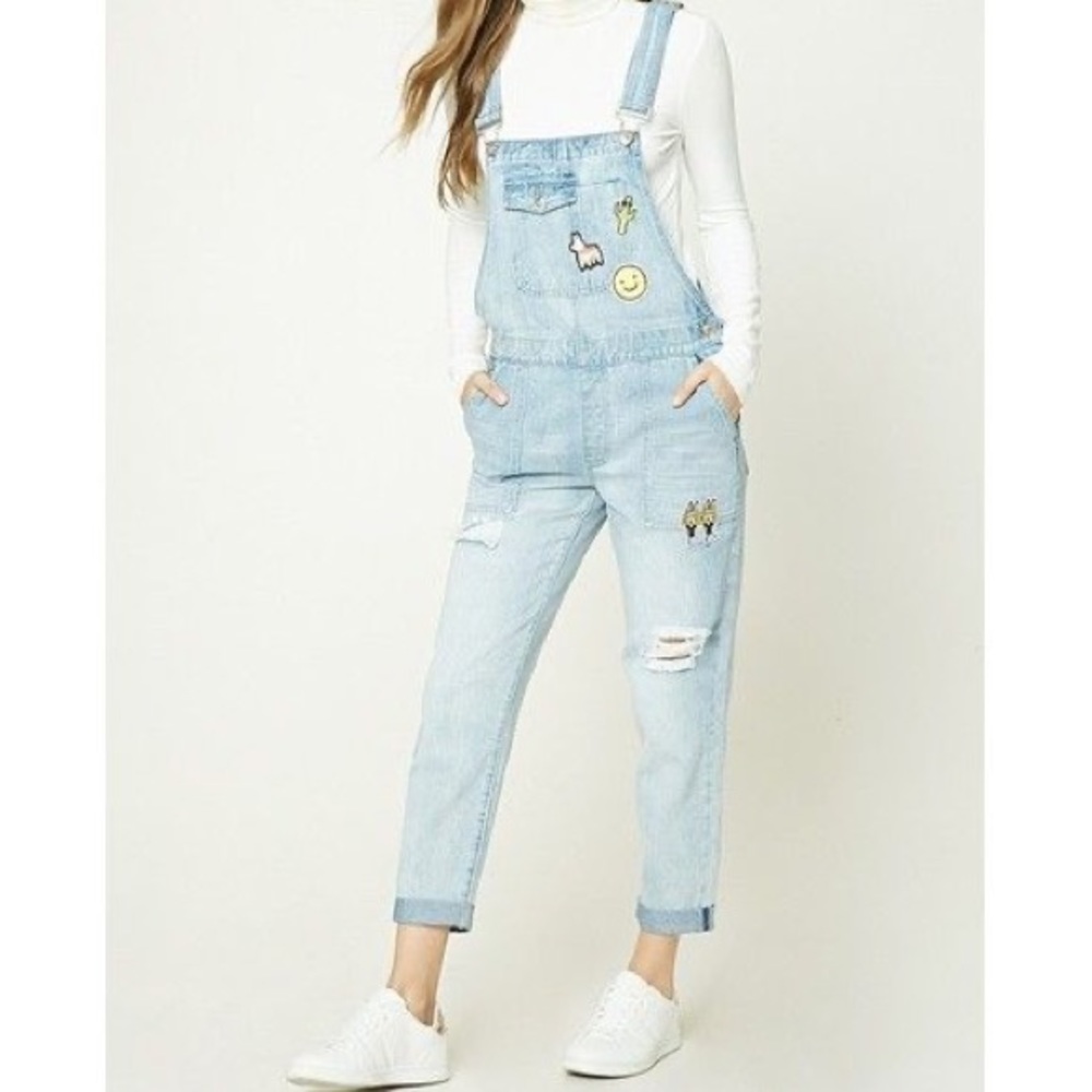 COPY - Forever 21 Pinata Patch Overalls
